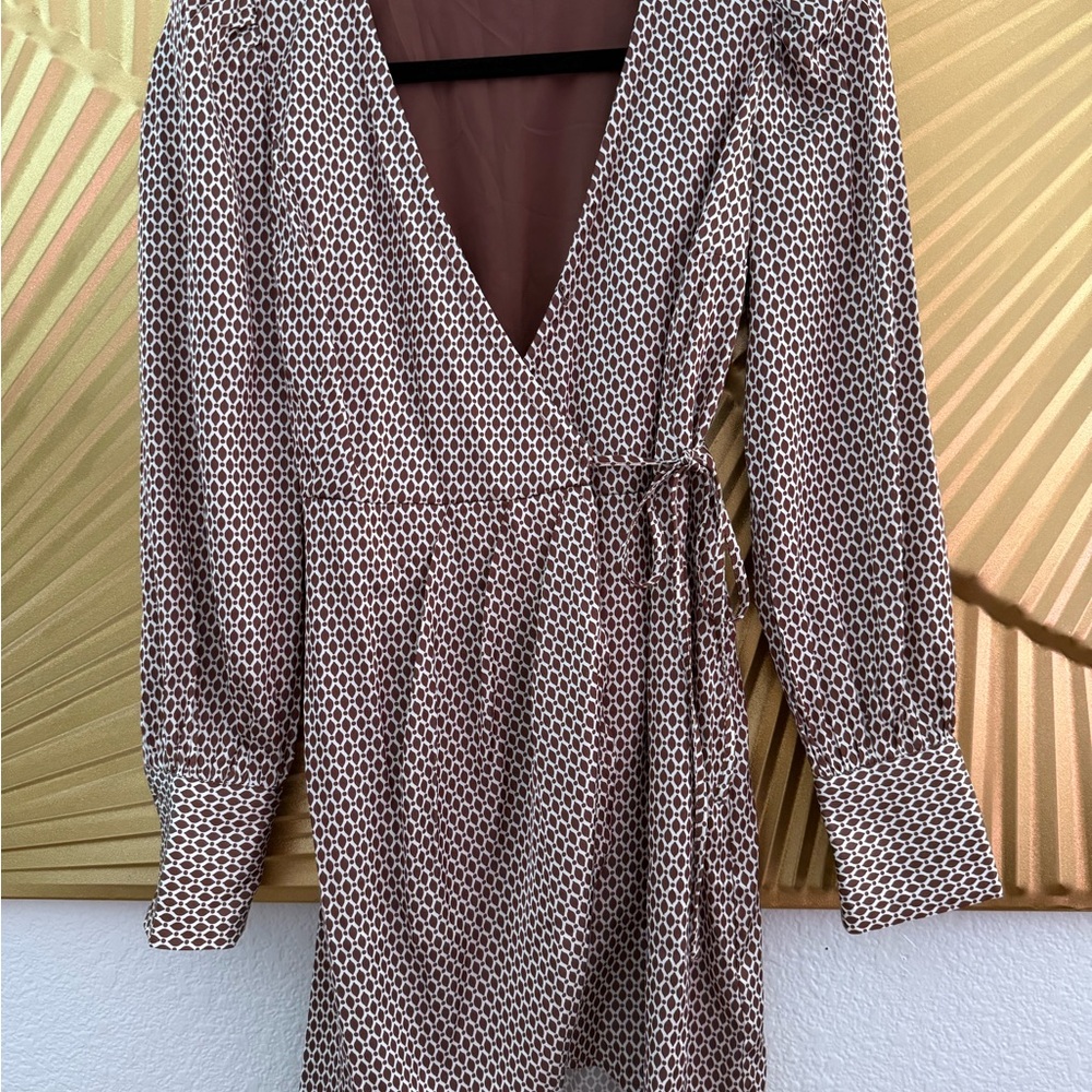 Abercrombie Women’s Brown Patterned Wrap Dress